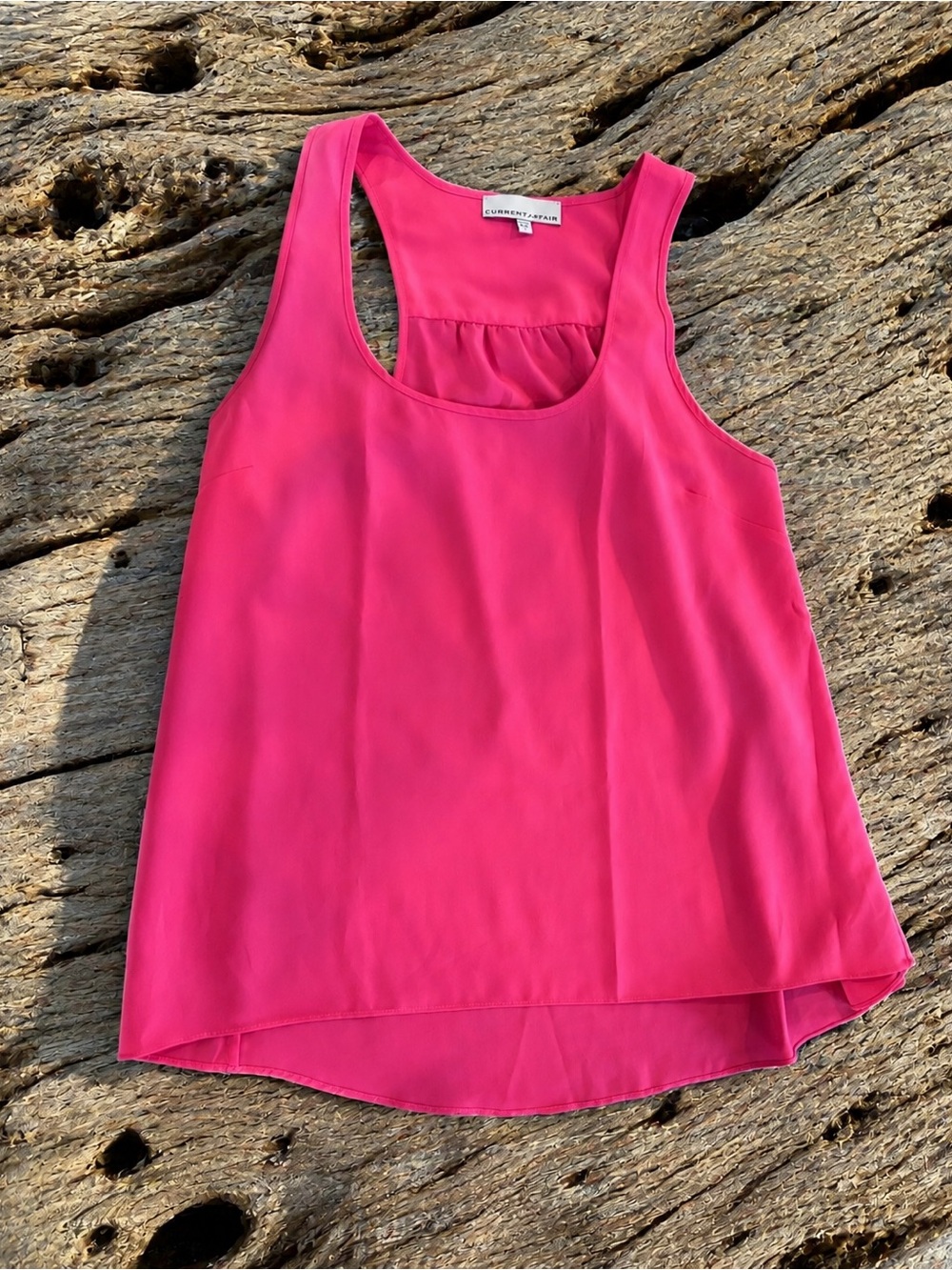 Current Affair Hot Pink High Low Racerback Sleeveless Blouse Size L - Picture 7 of 7